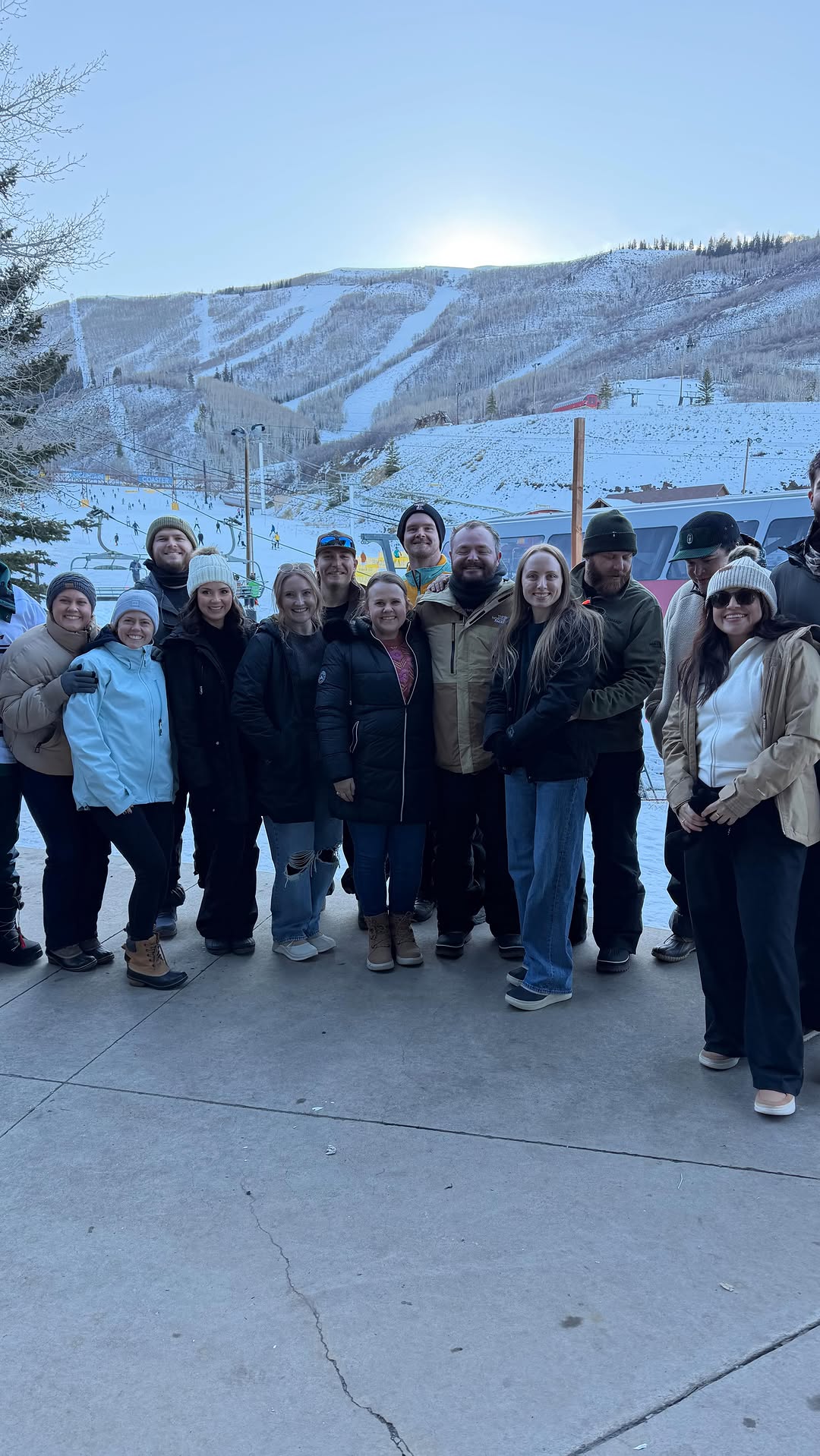Friends together at a ski resort